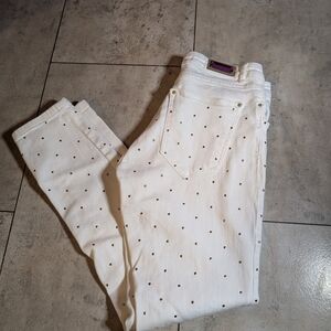 Zara White Polka Dot Women Jeans
